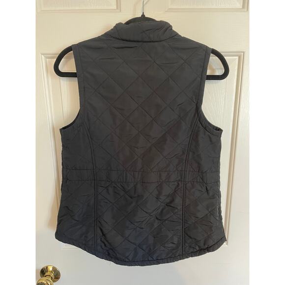 Bit & Bridle Women XS Vest Pockets Black Full Zip FleeceLined Quilted Small Flaw - Picture 2 of 8